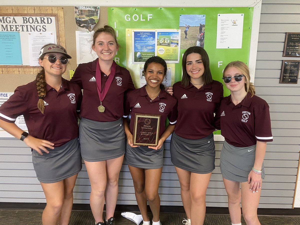 Sinton_Golf's tweet photo. The girls competed in the Sinton Girls Invitational today. Proud of the hard work they have put in thus far.
The girls scored 464 as a team and ended up 2nd in the tournament. Hailey Burch took gold in the tournament with a score of 99. https://t.co/jx3lLqyB22