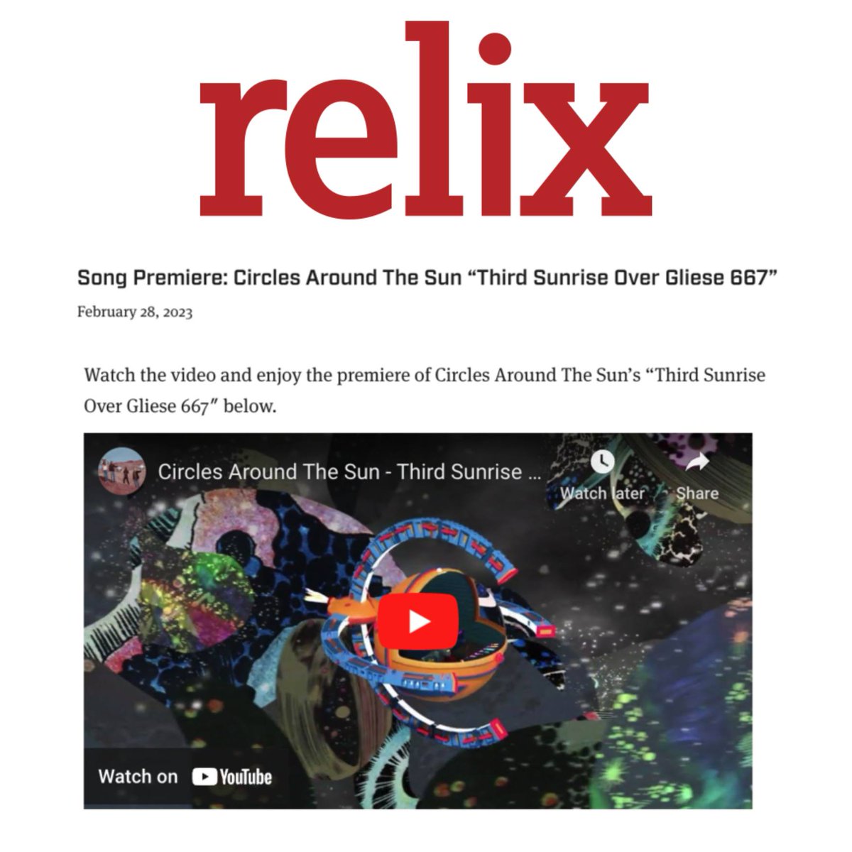 VIDEO PREMIERE ALERT!!!
<a href="/RelixMag/">relix</a> is premiering the Steven Mertens video for our new single “Third Sunrise Over Gliese 667”.

Check it our here--> ffm.link/catsrelixpremi…

NEW SINGLE DROPS TOMORROW!!!