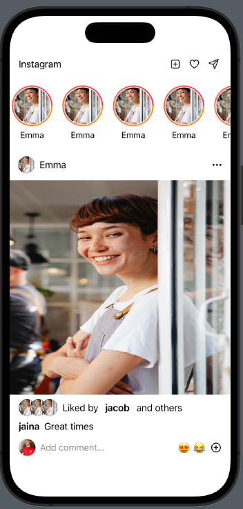 BartDev's tweet photo. Tried to recreate Instagram UI using only SwiftUI. I think i have done quite ok https://t.co/zHHdsDOufS #swiftui Tomorrow gonna work on recreating Twitter UI ^^ https://t.co/FEj14QDhKs