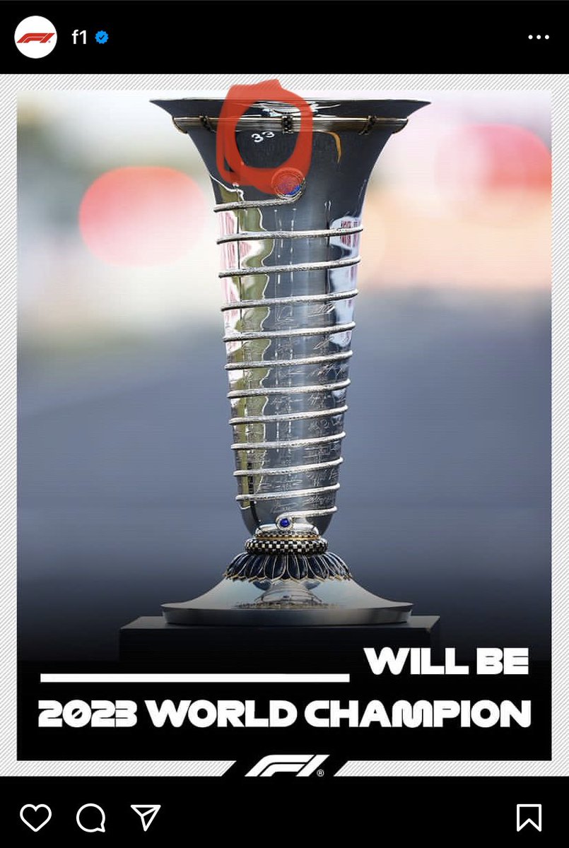 DArmengou's tweet photo. Esta foto la acaba de subir la cuenta de f1 oficial en instagram. Fijaros arriba del trofeo. Esto ha ido demasiado lejos, esta claro q es el año de la 33🥶 Simplemente Don Fernando Alonso🤩 https://t.co/SSJBtzFqqS