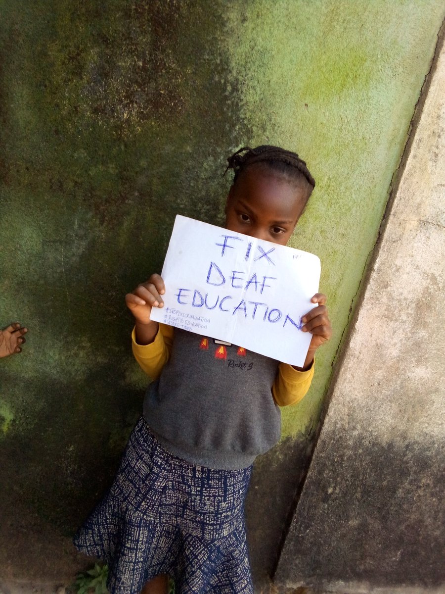 Discriminated! Denied! Silenced! Misunderstood!
Stop all those and #Fixdeafeducation now together we can put smiles on various faces!
<a href="/BitrusWuni/">Wuni Emeka - #MiddleBelter</a> <a href="/FixDeafEdu/">FixDeafEducation</a> <a href="/IDA_CRPD_Forum/">International Disability Alliance (IDA)</a> <a href="/UNChildRights1/">UNChildRights</a> <a href="/WBG_Education/">World Bank Education</a>