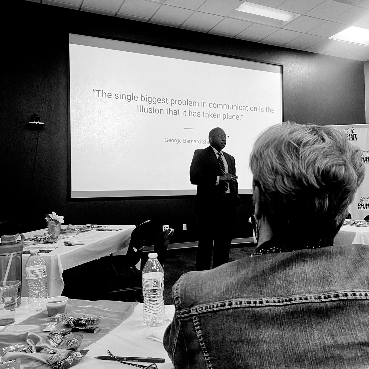 "The single biggest problem in communication is the illusion that it has taken place." #PROMOTE2023 <a href="/Region7ESC/">Region 7 ESC</a>