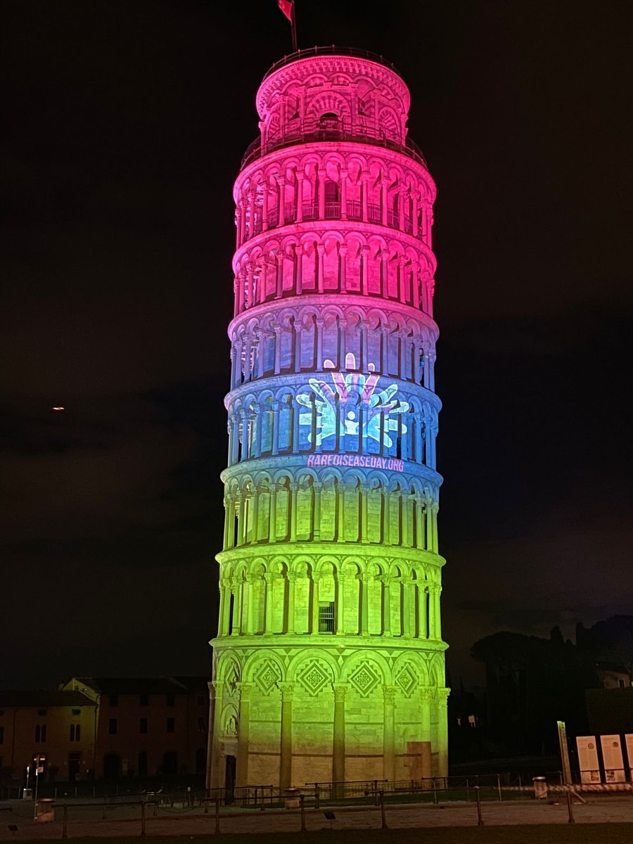 Tonight the Leaning Tower of Pisa is illuminated to raise awareness for rare diseases @ReverseRett @Rettsyndrome @CDKL5Alliance @CDKL5_IFCR @ITA_CDKL5_IVLC @djlavery