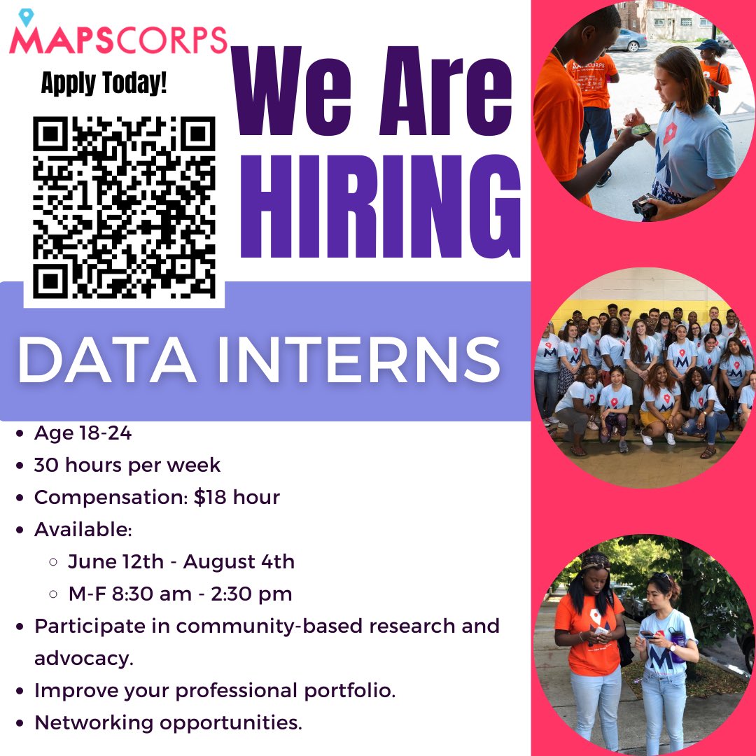 Participate in community-based research and advocacy projects, gain valuable experience, and improve your professional portfolio. Apply today and take the first step towards a career in data analysis! #Chicago #Internship #Data  mapscorps.applytojob.com/apply/pMgIZDRS…