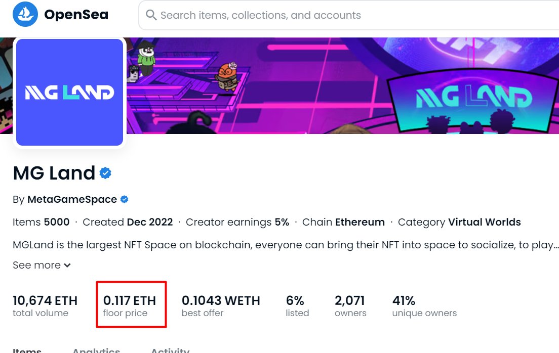 crypt0bank's tweet photo. X3 gains for @MGLandOfficial in 24 hours! Trending #1 on #opensea @opensea #meta #webs3 #land https://t.co/AyscSyJtjQ
