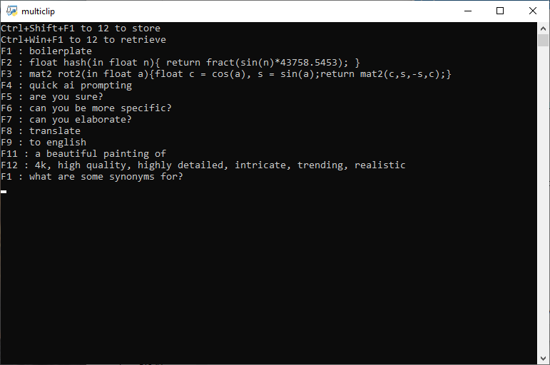 Couldn't find a simple program with just that functionality. So I wrote/gpted a super simple python program to store up to 11 plaintext clipboards: github.com/nimtz/multiclip