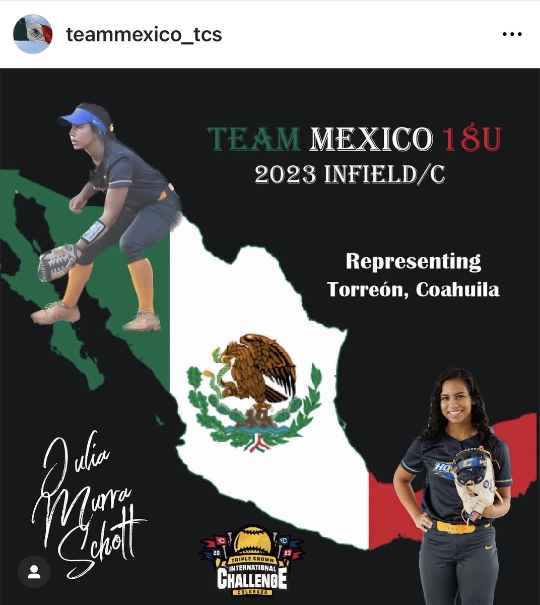 Jmurraschott's tweet photo. Here we go again, Team Mexico 18U 🇲🇽!! Very happy to go back and can’t wait to see and meet everyone in CO. Thank you 🙏🏼@triplecrownspts https://t.co/E0QaeZRCTh