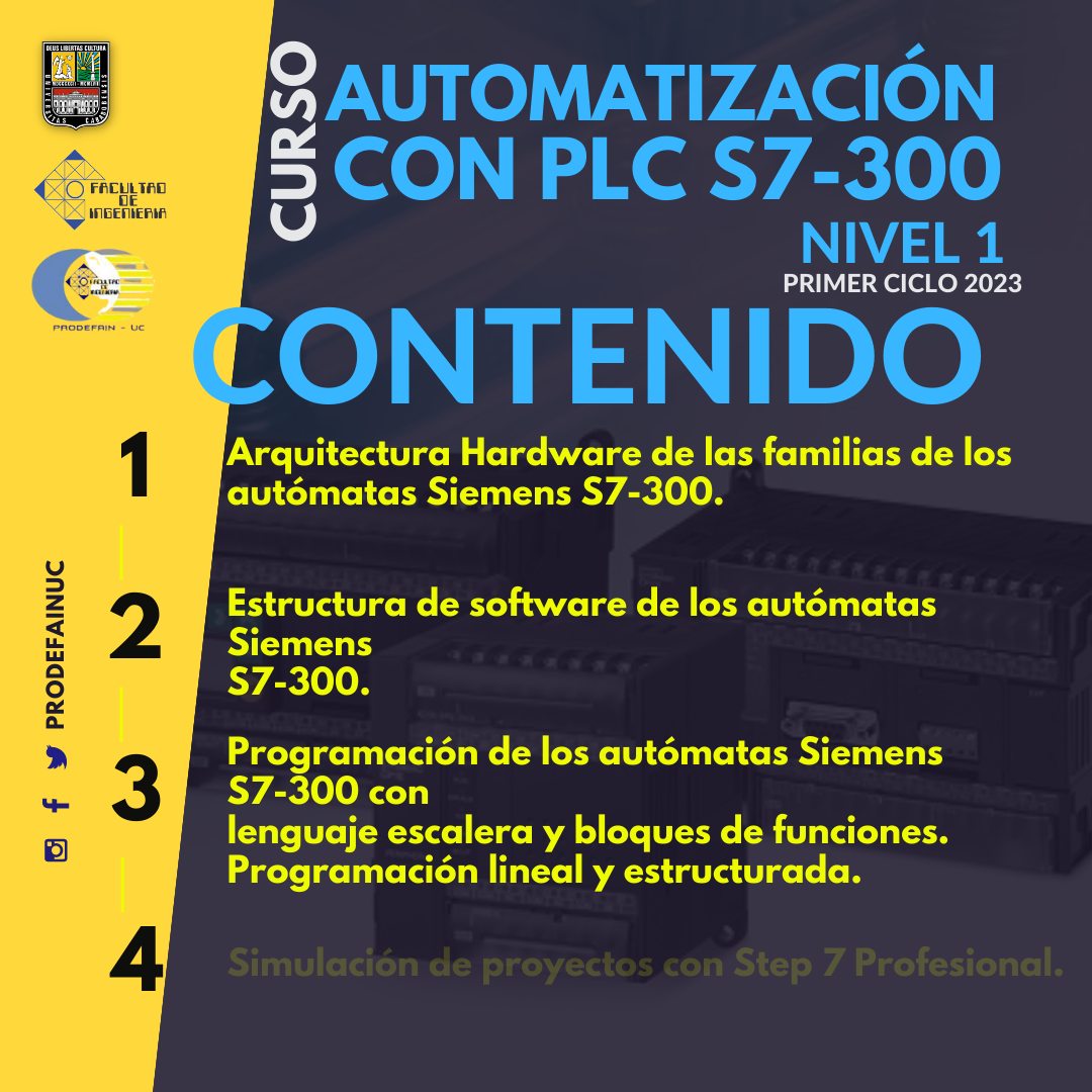 aidaperezr76's tweet photo. Curso PLC S7-300 Nivel 1. 
Presencial.
Sábados 11  Y 18 de marzo de 2023. https://t.co/48nZu7gYHm