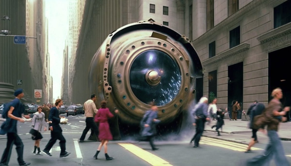 OpenOutcryX's tweet photo. Wall Street first implemented Internet capabilities in 1996. The Queen and a few leaders from her rebel army departed in a time machine from Wall Street in 2030 to Wall Street in 1996 to see if they could alter the future to prevent the takeover by the AI bots. #OpenOutcry https://t.co/5H9r3vFAX4