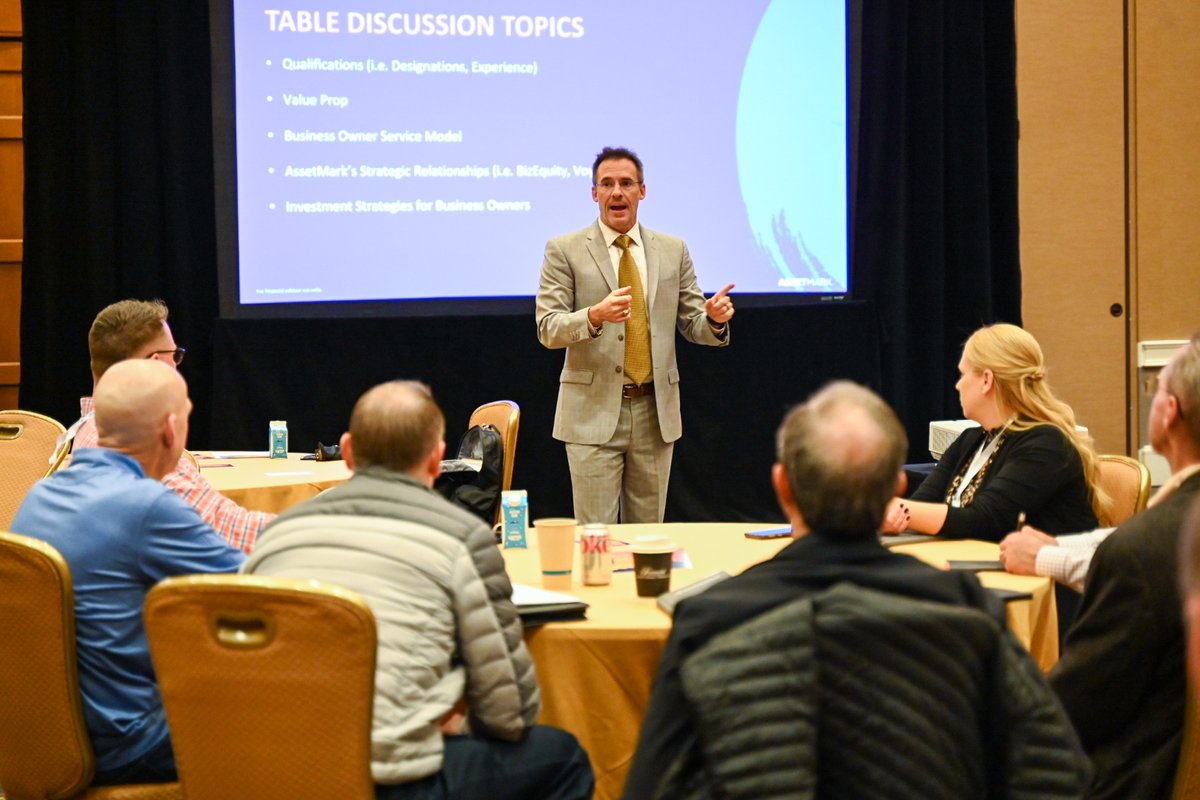 AssetMark's tweet photo. Our #businessconsulting team led a series of immersive breakout discussions covering a range of topics facing #financialadvisors at #GoldForum. https://t.co/XrIdS9ClRm