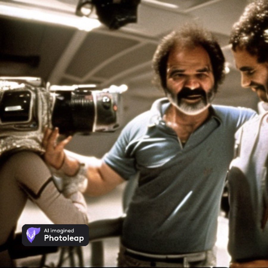 jonnyfido's tweet photo. On this special day, I present to you a gift. A behind-the-scenes image from the film, Alien with AI Burt Reynolds. Possibly Elliott Gould, too. Enjoy. :-) https://t.co/rSIdXf2MV0