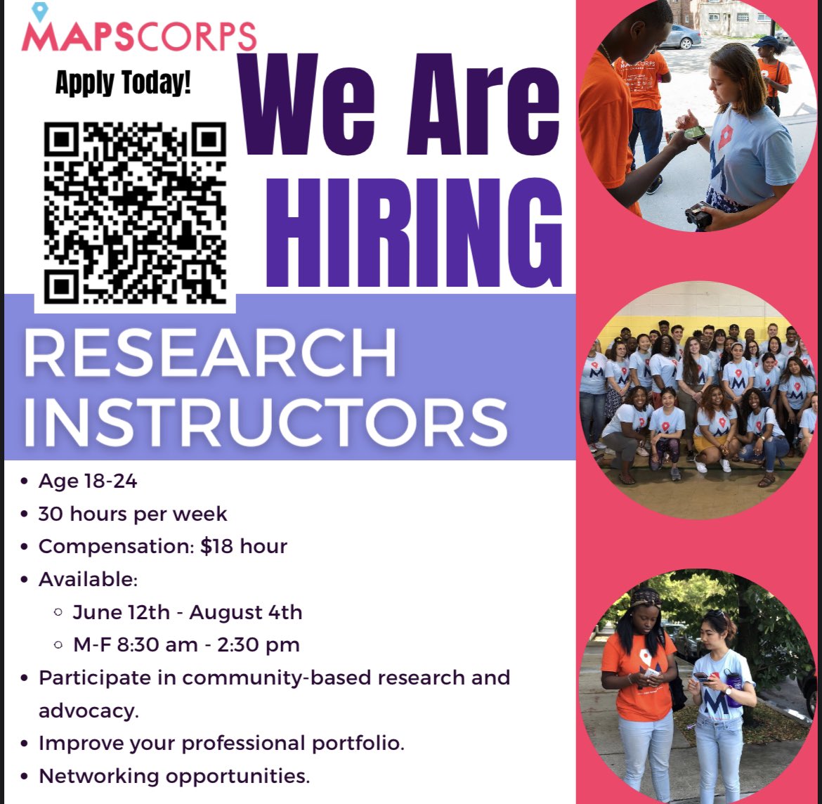 Looking for a meaningful summer job? Join our team as a Research Instructor! Gain valuable experience and make a difference in your community! #Chicago #Research mapscorps.applytojob.com/apply/GlXQCTi4…