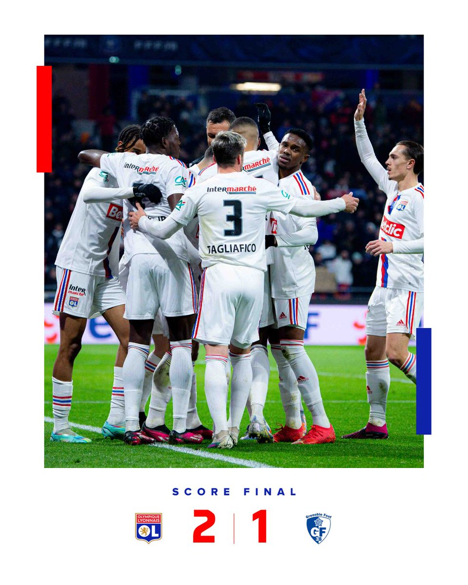 OL's tweet photo. 🌠C'est fait, on est en demies ! 💥🔴🔵

On continue 👊

#OLGF38 2-1 https://t.co/8SAze4a8qB