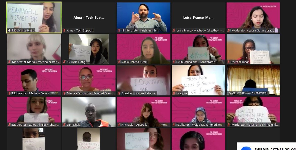 almarondanini's tweet photo. Last week at the #PreCSW67 #YouthForum, guided by #AyshkaN from @FFFMAPA we joined the #digitalstrike on #Missing voices due to the #digitaldivide
@UN @UN_Women @UN_CSW @UNYouthEnvoy #GenerationEquality #Youth4CSW #CSW67Youth #DecolonizeInternet #MakeTechFeminist #CSW67 https://t.co/LZ95JgTwmB