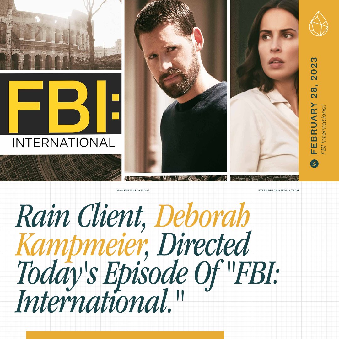 RainManagement's tweet photo. Get ready for tonight's thrill ride! An all new episode of "FBI:International," airs tonight. Tune-in for a special episode directed by the one and only: Deborah Kampmeier.

#fbiinternational #fbi #cbs #cbsnetwork https://t.co/OtOLhFxRw6