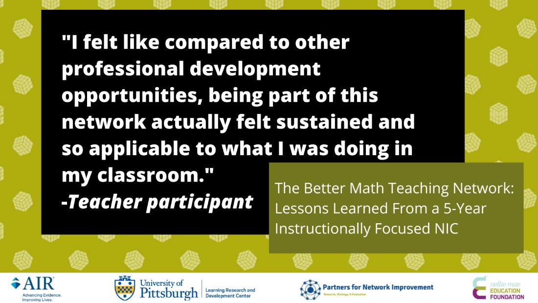 Networked Improvement Communities (NICs) provide opportunities for teachers to collaborate and improve learning practices in the classroom quickly. You can learn more about projects like these funded by the Foundation bit.ly/3SpOeim #BMTN #ImprovementNetworks #K12
