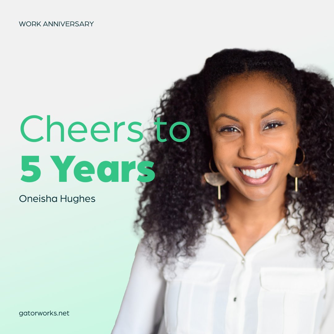 gatorworks's tweet photo. Happy workiversary to Oneisha, our Senior Paid Search Lead! You make a difference every day, and we are grateful for every day you spend with us. #gatorworks #anniversary #batonrouge https://t.co/IFAVvcyCsA