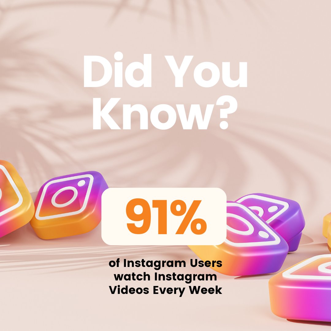 😮 91% of Instagram users are tuning into videos each week! 

#InstagramVideos #socialmediamanagement #Lexabi #LexabiCommunications #SocialMediaTips #Statistics