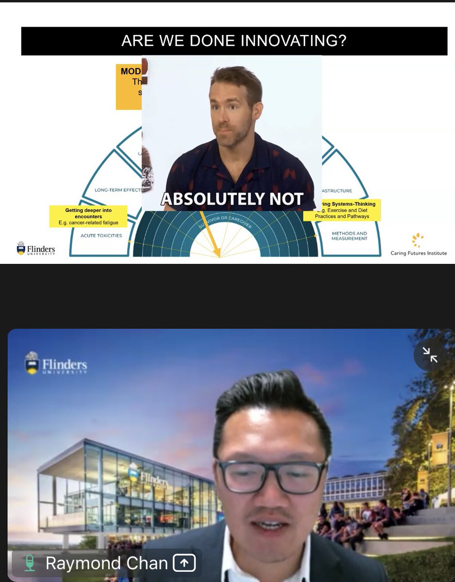 Great presentation this morning by @rayychan & @NCICancerSurv From understanding survivor preferences for followup care, employing systems thinking to inform policy, addressing & measuring fintox, tele-fatigue clinics..an impactful body of work And ❤️ Mr Reynolds’ cameo @survonc