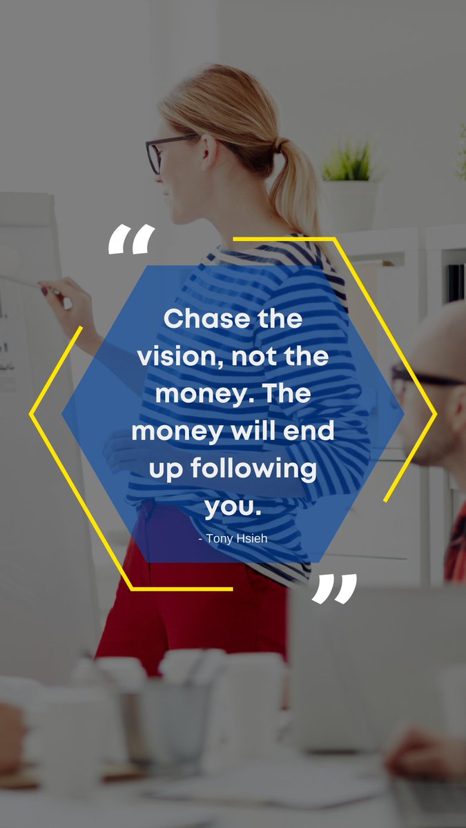 dominicx's tweet image. “Chase the vision, not the money. The money will end up following you.” — Tony Hsieh

We completely agree!

So now we’d like to ask you: 

What aspect about business are you most passionate about? 

#RoutineSuccess #WhatIsThePlan #WhenWillYouStart