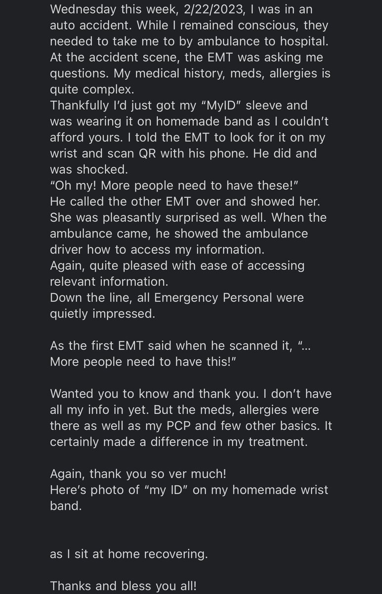 A little Testimonial Tuesday!!!

#myid #getmyid #shopmyid #testimonialtuesday #medicalid