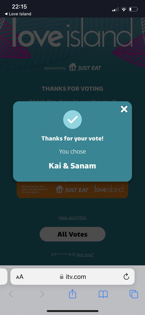 thatsam00's tweet photo. Vote vote vote #loveisland https://t.co/t84vO4FtjA
