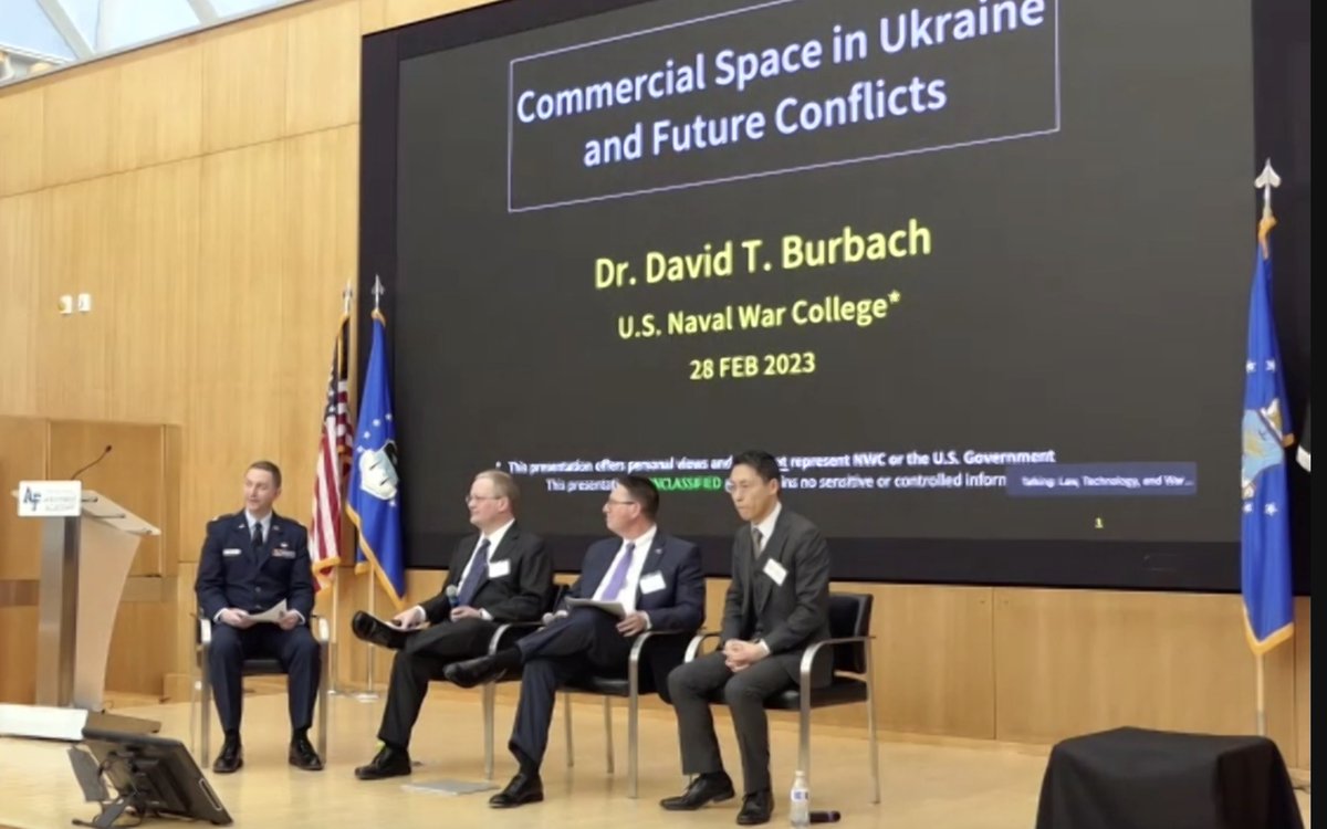 christinayiotis's tweet image. 3rd Annual @US_SpaceCom #Legal Conference @US_SpaceCom #JAG @AF_Academy @ltwrc #SpaceOperations &amp;amp; #Russia&apos;s War in #Ukraine: Questions of #Neutrality, #SpaceSupport &amp;amp; National/Commercial Cooperation&quot; @NavalWarCollege @dburbach @WestPoint_USMA Dr. Hitoshi Nasu @Maxar Chris Shank