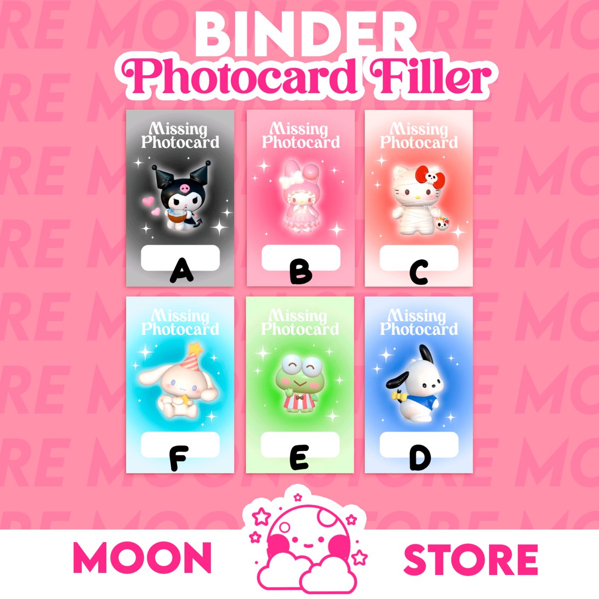 store_moonofc's tweet photo. O filler é usado para demarcar photocards que ainda estão faltando na sua coleção! São ótimos para ter o controle dos pcs que você ainda tem que adquirir 🤗 https://t.co/g8bkGHEZ1i