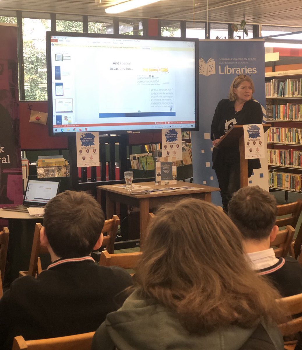 florNEWS's tweet photo. Such an enjoyable day talking history with brilliant young students (& history teachers!) at @clarelibraryโs #TeenWeek Inspiring discussions about #StoriesOfTheRevolution and the importance of recording oral history. Thanks @ebcf @EnnisLibrary @TalentBaseIrl & @skibbheritage ๐๐ https://t.co/3a0aUkg2By