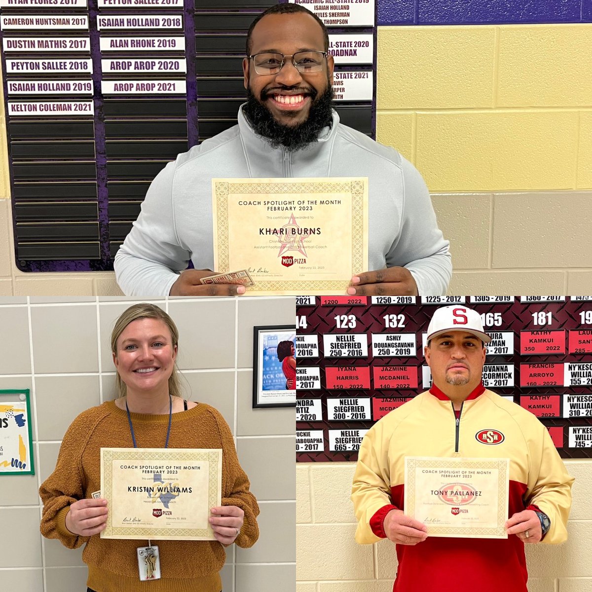We recently honored our Spotlight Coaches of the Month for February! Congratulations to Khari Burns, Kristin Williams, and Tony Pallanez! To read about their accomplishments, visit: 
boswellathletics.com/coaches-of-the…
saginawathletics.com/coach-of-the-m…
chisholmtrailathletics.com/coaches-of-the…