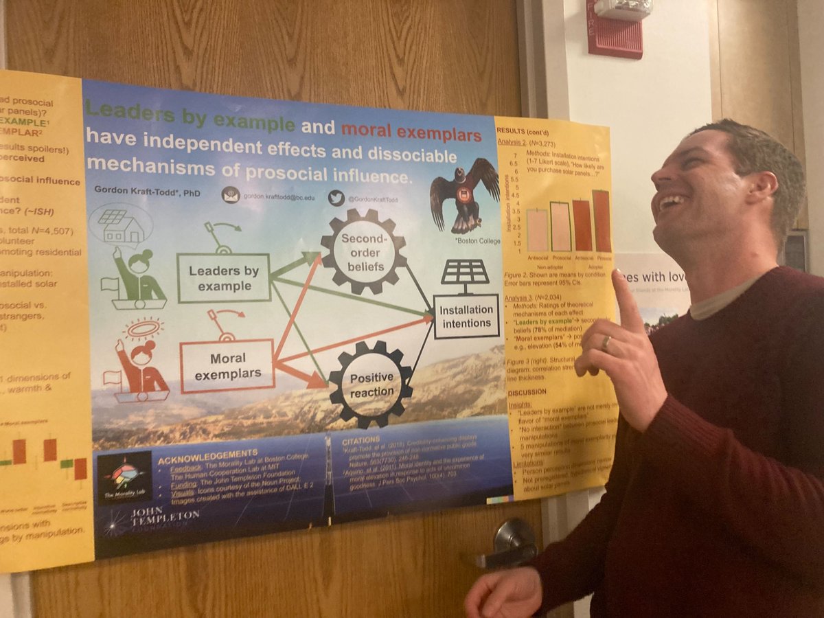 RealMoralityLab's tweet photo. And a *special* shoutout to Gordon and Trys, who we forgot to take photos of, and who did a special reenactment of their presentations back in Boston 😳 @GordonKraftTodd @TrysLoustau https://t.co/tDWCKd9Fg3