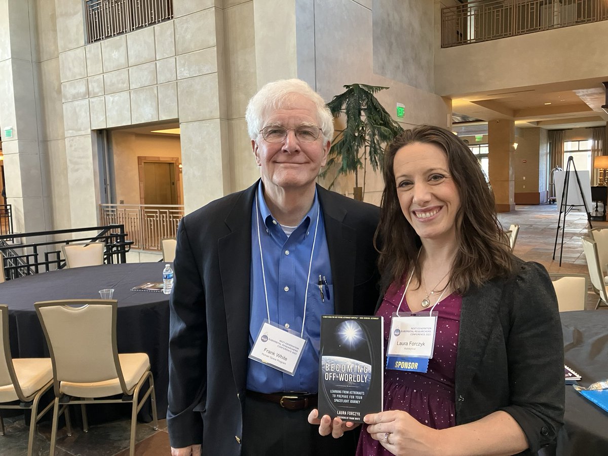 So thankful for <a href="/fwhite66/">Frank White</a> Frank White for his support of budding writers! Frank wrote the foreword for Becoming Off-Worldly and I’m grateful to finally meet him in person! #nsrc2023
