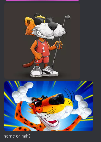 TheSwellOne's tweet photo. So where is the beef here? @ChesterCheetah @PUMA https://t.co/I7N3zcXdMY