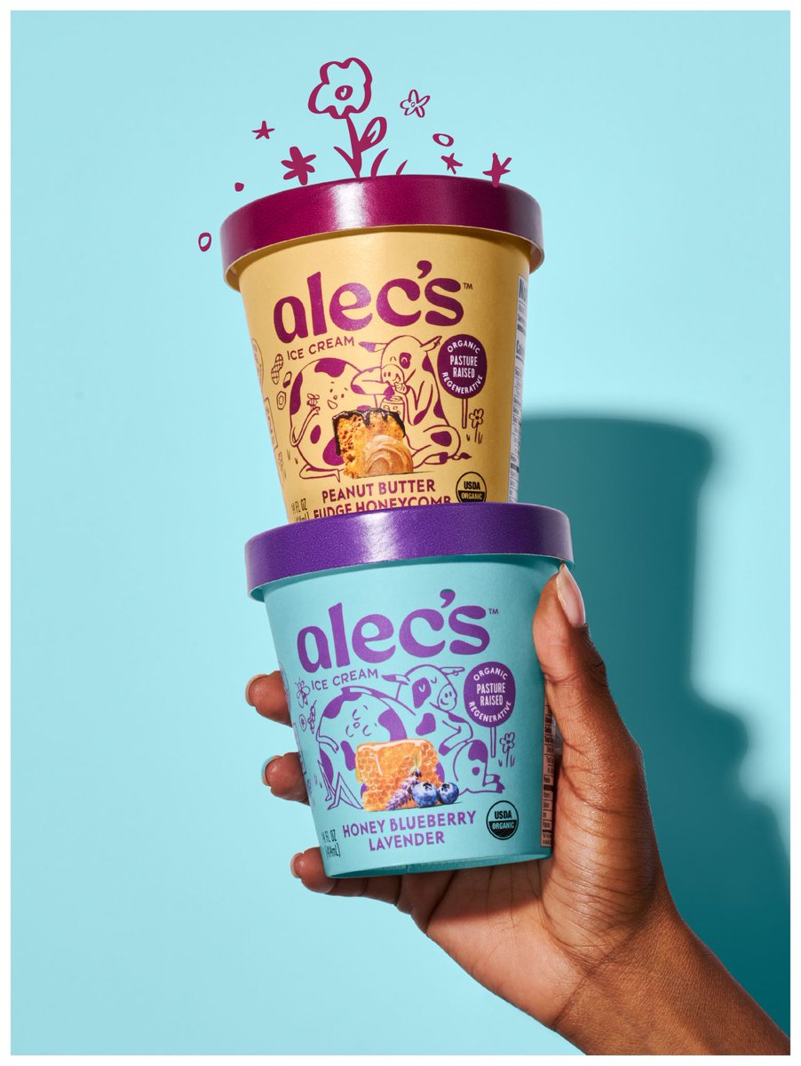 HatchDesign's tweet image. We’re udderly thrilled back-to-back NEXTY finalist #AlecsIceCream is sharing their planet-friendly decadence at #ExpoWest2023! Try their new Peanut Butter Fudge Honeycomb flavor on Wednesday at the Fresh Ideas Organic Marketplace Booth #F112.
#alecsicecream #cpgindustry #expowest