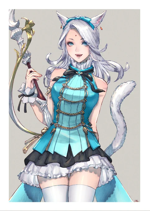 青×白ミコッテ#FF14 #miqote 