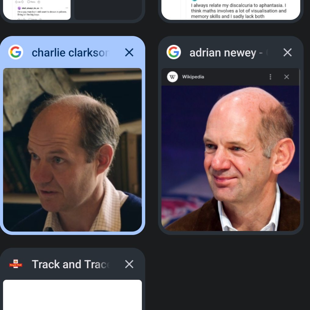 Adrian Newey, CTO / Racecar designer for <a href="/redbullracing/">Oracle Red Bull Racing</a> looks exactly like Charlie from <a href="/JeremyClarkson/">Jeremy Clarkson</a> 's farm. I've never been so sure of a shout in my entire life.