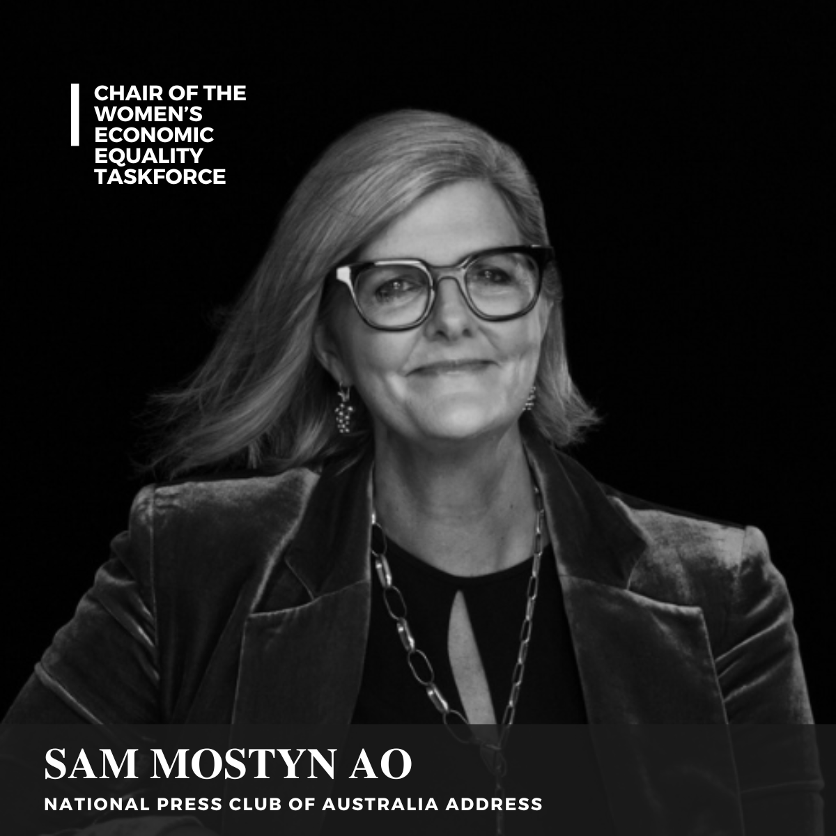 JUST ANNOUNCED: @sammostyn AO, Chair of the Women’s Economic Equality Taskforce, will make her Address to the #NPC on Thursday, 9th March, entitled 'Who Cares? The courage to create an economy for all'. Purchase your tickets now.