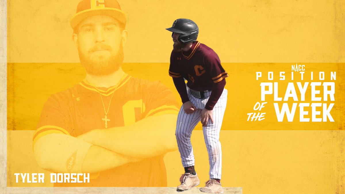 CUCbaseball's tweet photo. If this weekend wasn't sweet enough, our guy Tyler Dorsch picked up NACC Position Player of the Week for his big weekend 🔥

Read the full release: https://t.co/3vsrCvdQch https://t.co/BFt9lDWwBI