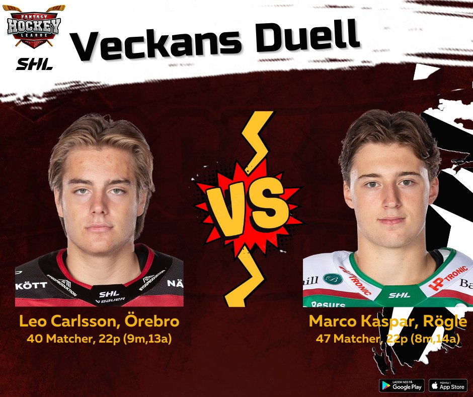 Det drar ihop sig och till slut ska endast en vinna! Vem blir årets poängstarkaste junior? Tar Carlsson hem det, han leder just nu på färre spelade matcher. Eller blir det Kaspar som tar det?

Har du någon av dessa framtida stjärnor i ditt lag?