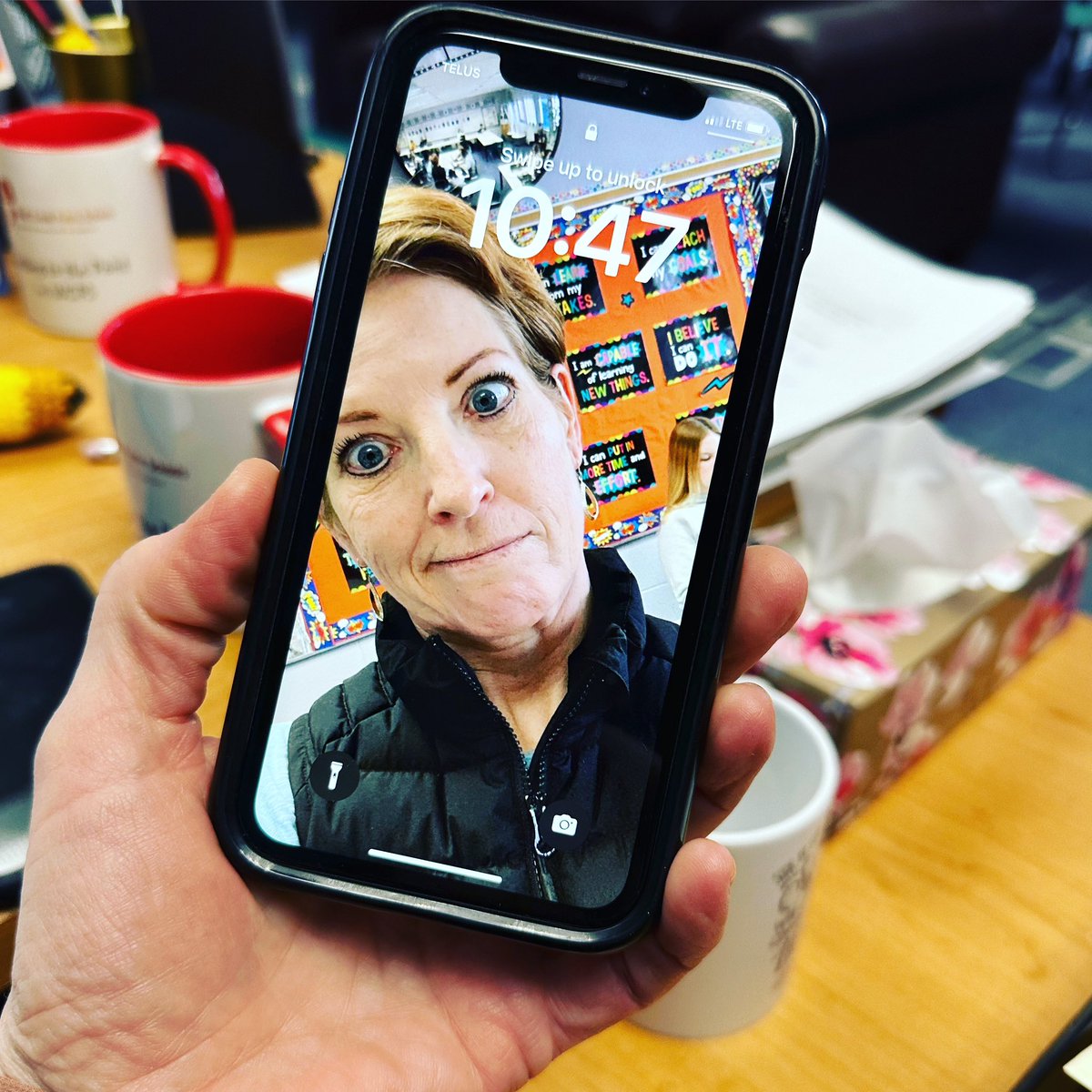 I confiscated a student’s phone today only to find this as his Home Screen. I should take this as a compliment…right? 😂. #grade9boys #teacherlife