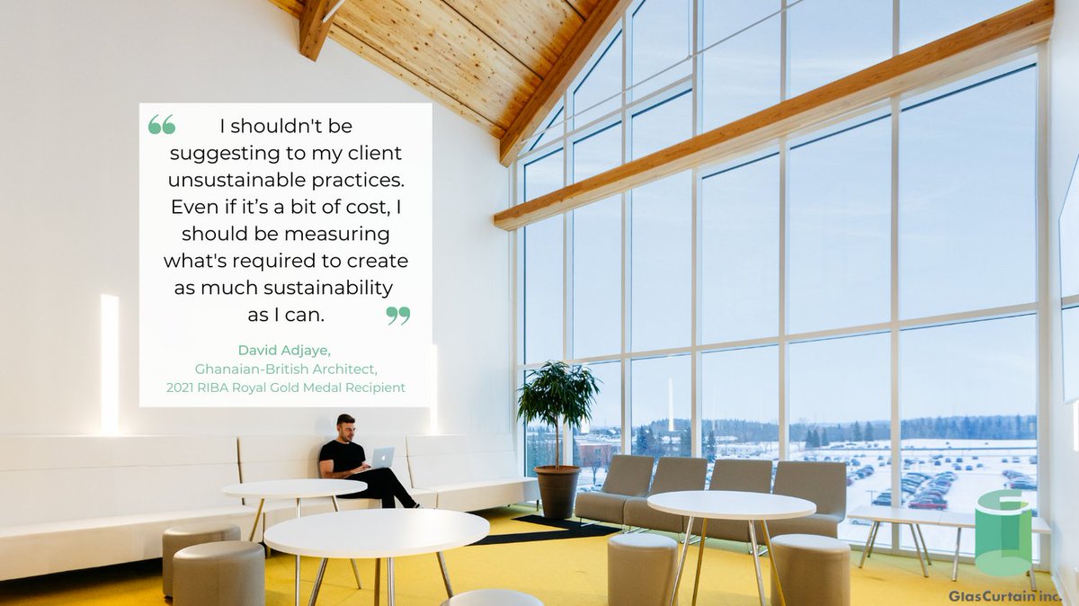 GlasCurtain's tweet image. We believe in designing for sustainability and making responsible choices that benefit both our clients and the planet. This quote from architect David Adjaye perfectly captures our philosophy! 
··
··
#DavidAdjaye #Sustainability #CurtainWall #BuildingDesign #ArchitectureQuotes