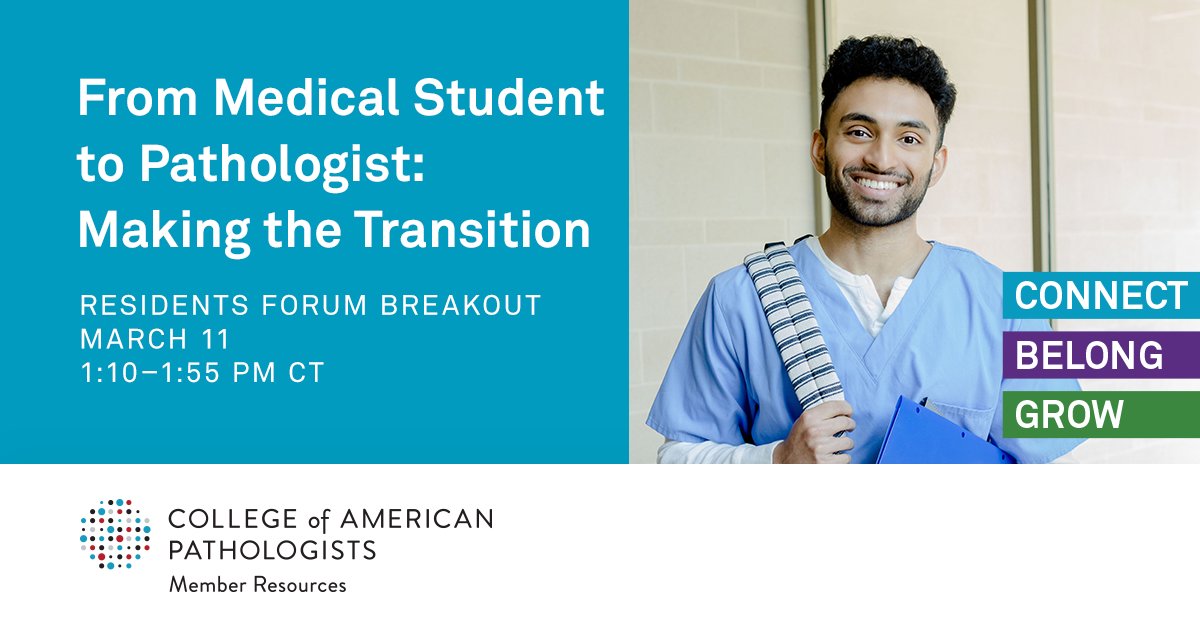 #MedicalStudents: Learn what it takes to go from medical student to a pathology resident to a practicing pathologist. 

Join fellow medical students, pathology residents and CAP leaders and register for #SPRF23 and join us in Nola or virtually 3/11: capatholo.gy/3E8ANxr