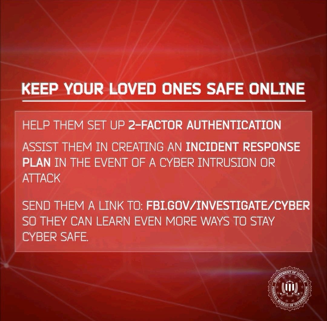 Image Credit: #FBI Cyber Division
#cybersecurity #infosec #informationsecurity #cyberattack #hacker #cybercrime #cybersecurityawareness #riskmanagement #databreach #awareness #cybersecuritytips #cybersecuritythreats