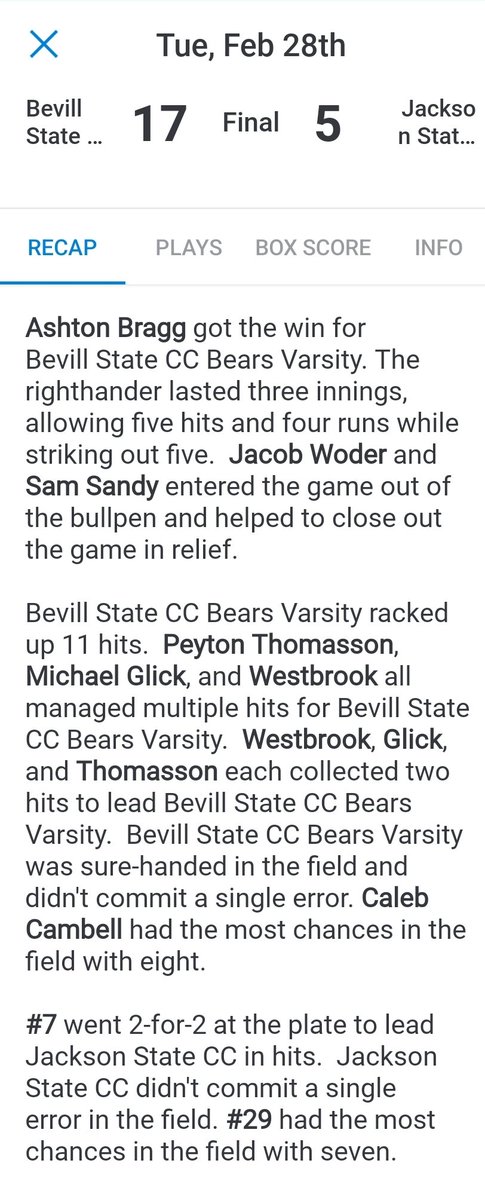 Bevill Baseball (@bevillbaseball) on Twitter photo 