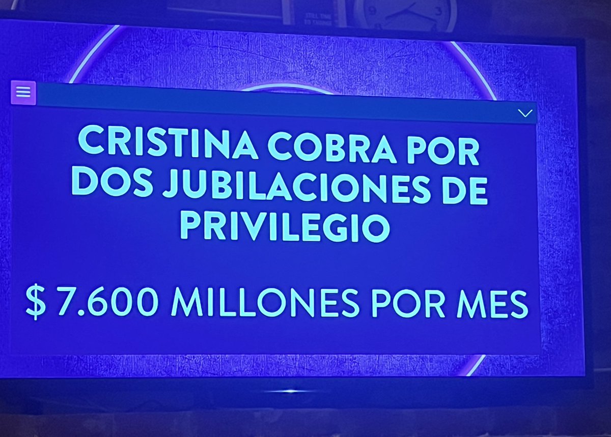 FlorFratto's tweet photo. Por eso no miroTV. Xq te llenas de odio inevitablemente. Como toleraremos esto? Esta Sra y muchos otros con jubilaciones bestiales y más del 50% de nuestros jubilados con menos de 60 mil pesos por mes (200usd). Centro derecha, izq, alguien que nos ayude?? https://t.co/nFXCuLTspf