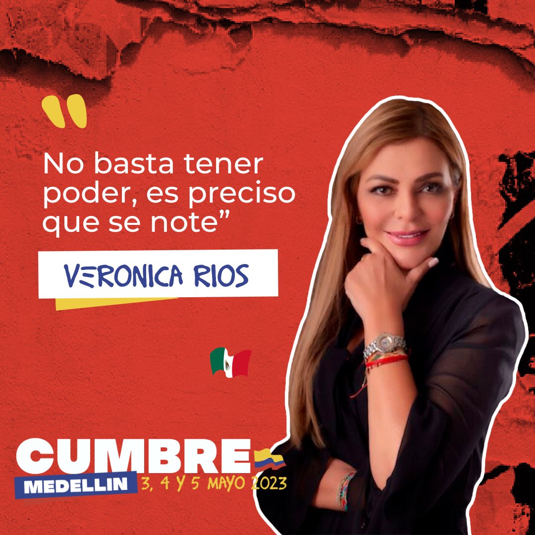 “NO BASTA TENER PODER,
ES PRECISO QUE SE NOTE”😎
Será la conferencia de 
<a href="/veroriosg/">Vero Ríos</a> 🇲🇽 en #CumbreMedellín🇨🇴 este 3, 4 y 5 de mayo. 
¡No te lo puedes perder! 
inscripciones: cumbrecp.com/inscripciones.…
COLOMBIA TE ESPERA 😎