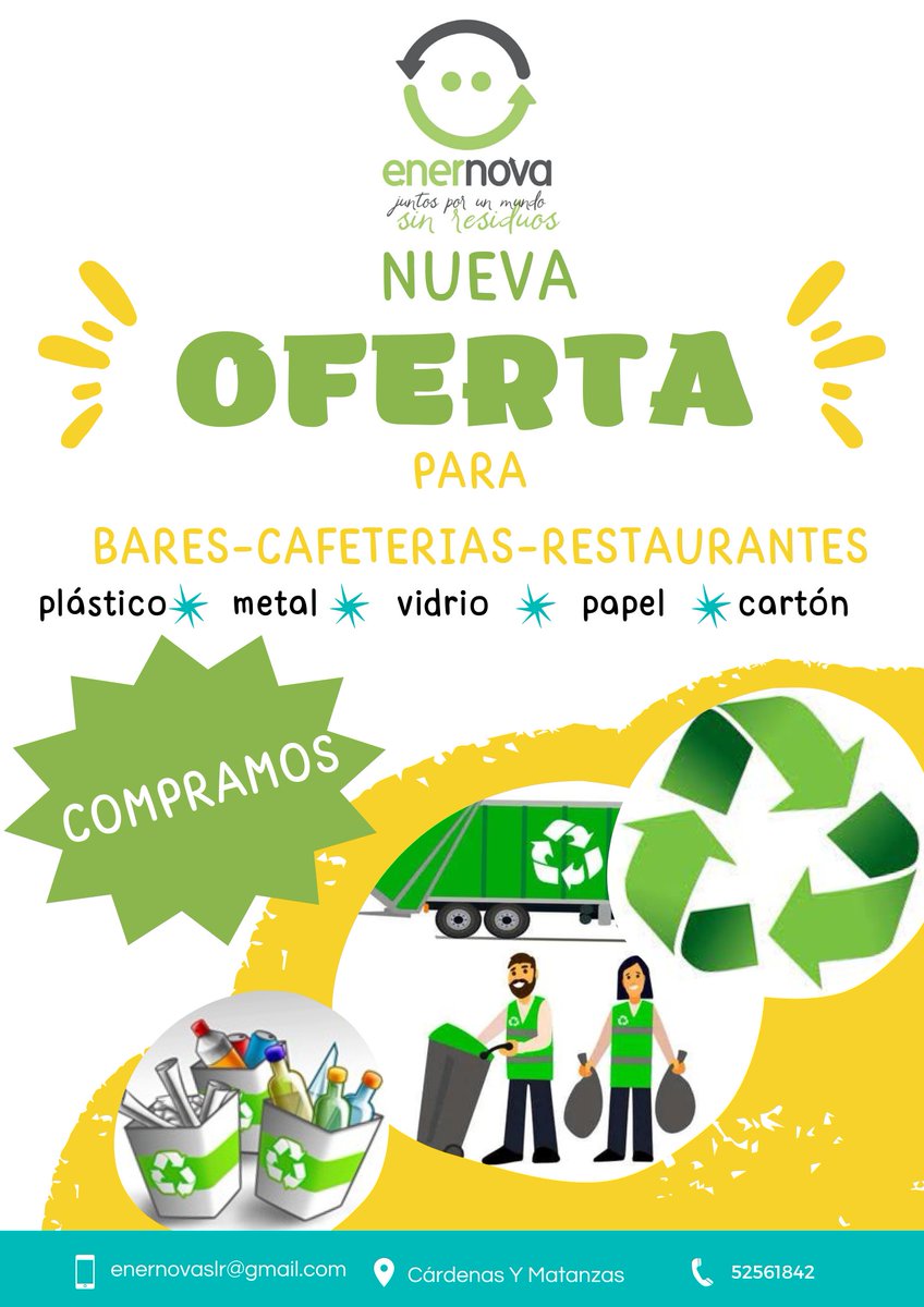 EnernovaSLR's tweet photo. A todos los interesados 👇👇
#ReciclaConEnernova ♻️
#JuntosPorUnMundoSinResiduos
#PorUnMundoSostenible
#EmprendedoresCubanos https://t.co/Yy6GBO5lEk