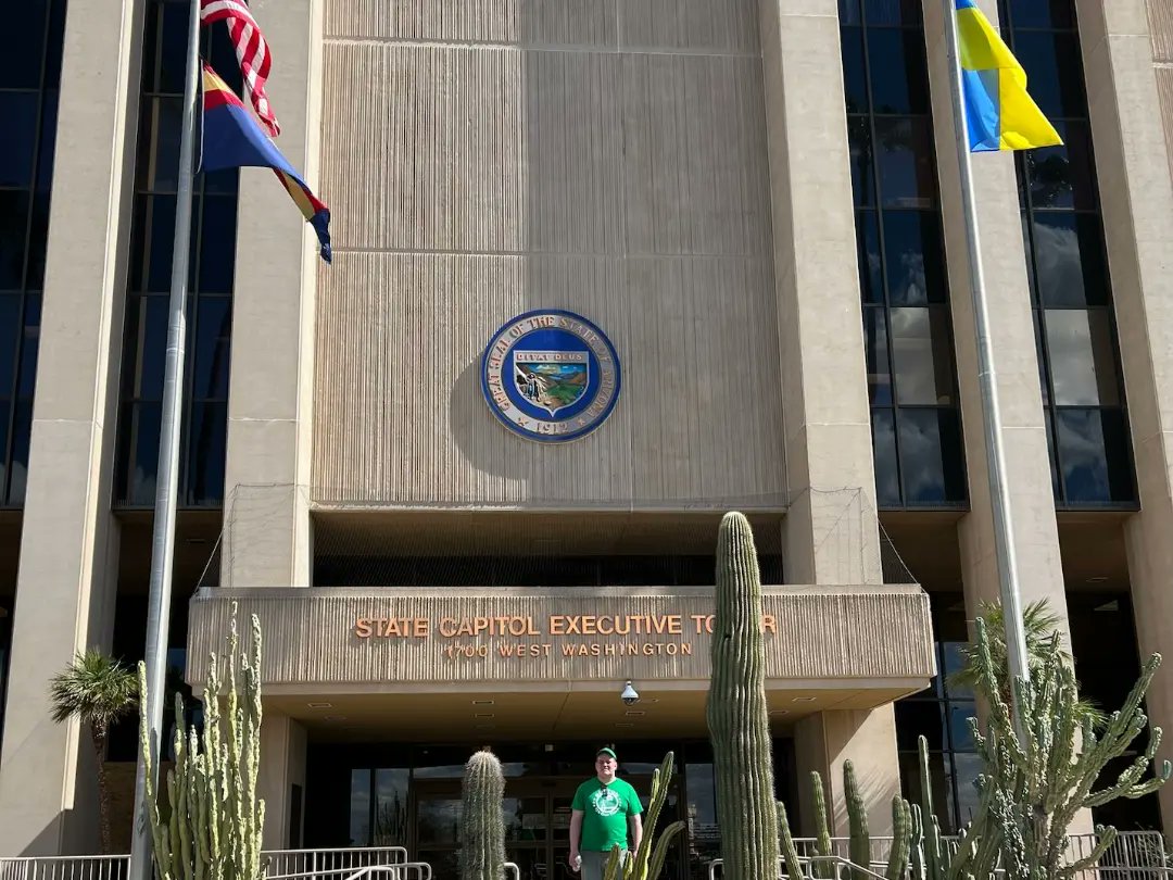 At Arizona State Capitol Building in Phoenix Arizona getting a tour.