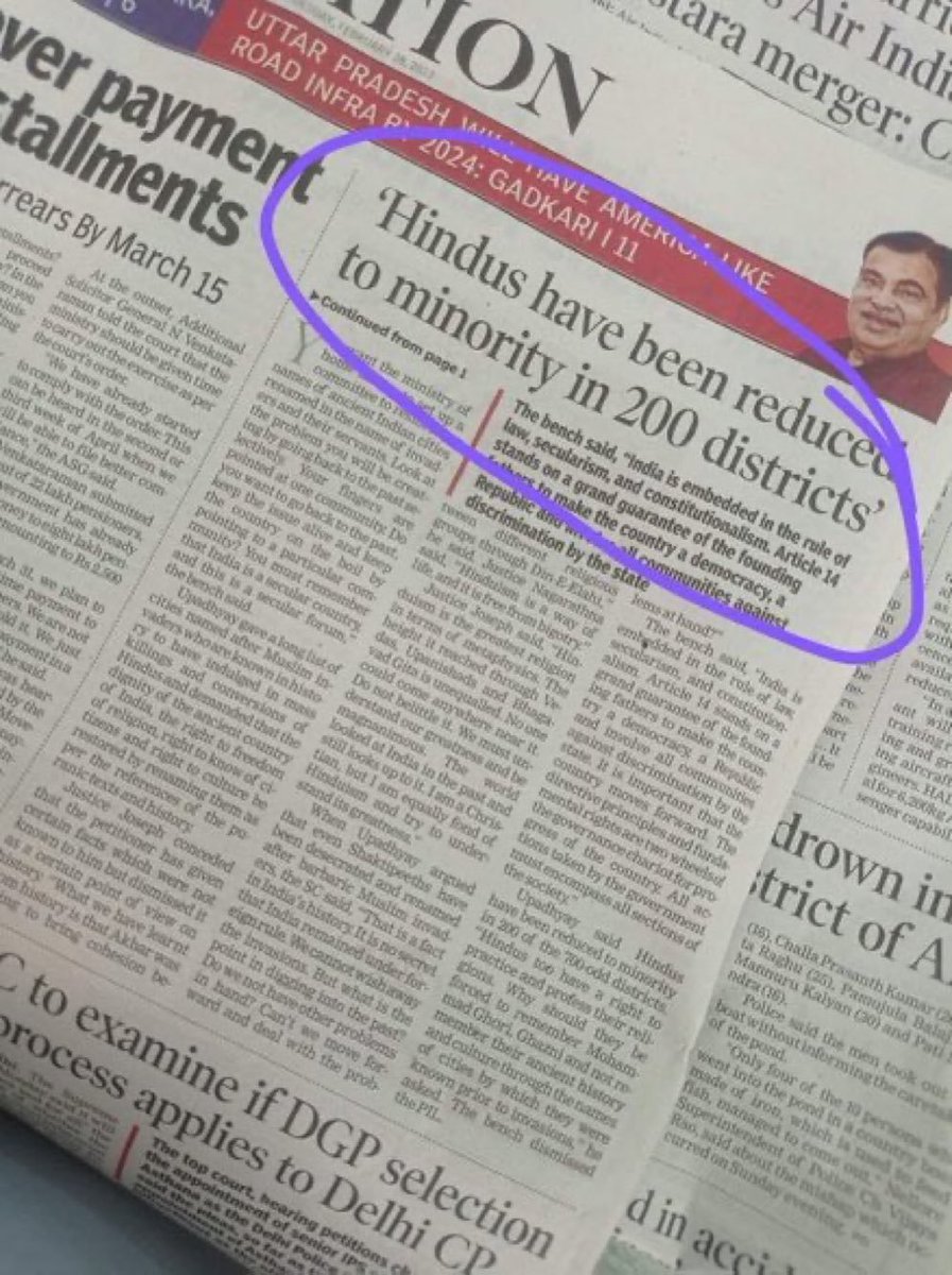 thakkar_sameet's tweet photo. From 200 districts, Hindus might soon become minority in 2000 districts. If we continue to delay in "Uniform Civil Code &amp; Population Control Bill".

Ram Mandir &amp; Article 370 done. One hopes that in next 12 months we will se UCC. https://t.co/pDJBRBubdD