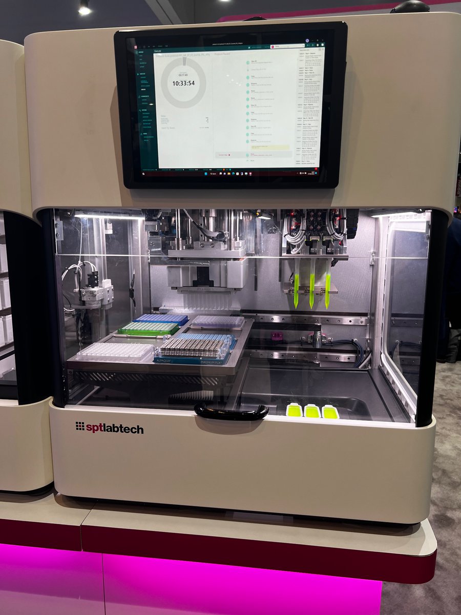 shelbynewsad's tweet image. The lab automation space is 🔥

What’s come up this year at #SLAS2023 is the explosion of liquid handlers 

Some of these are *pretty* robots - @SPTLabtech and @DispendixGmbH